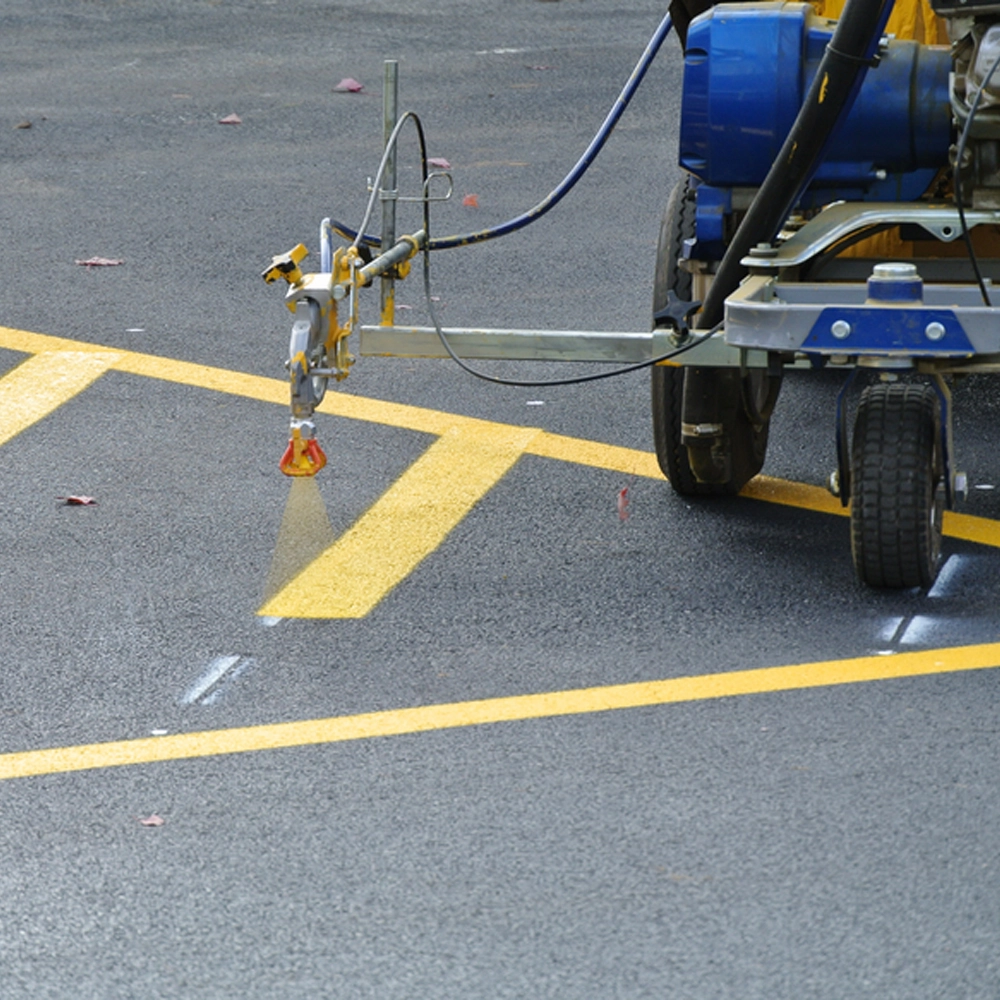 New parking lot stripes